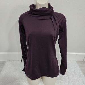 Dark Purple Long Sleeve Turtleneck Top